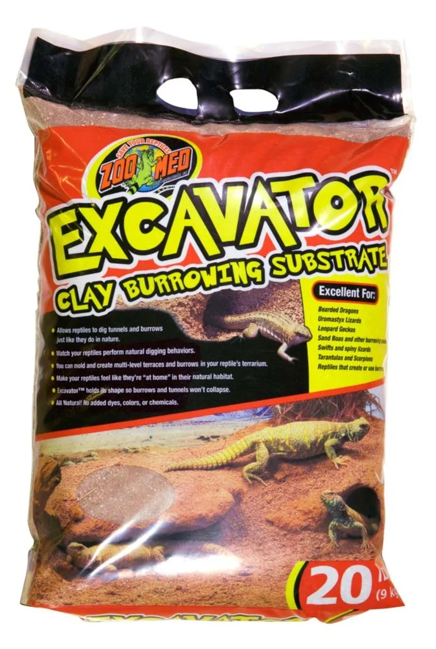 Zoo Med Excavator Clay Burrowing Substrate Brown, 20 lb