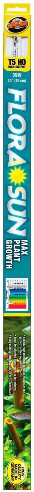 Zoo Med Flora Sun Maximum Plant Growth T5 HO Lamp, White, 34 in