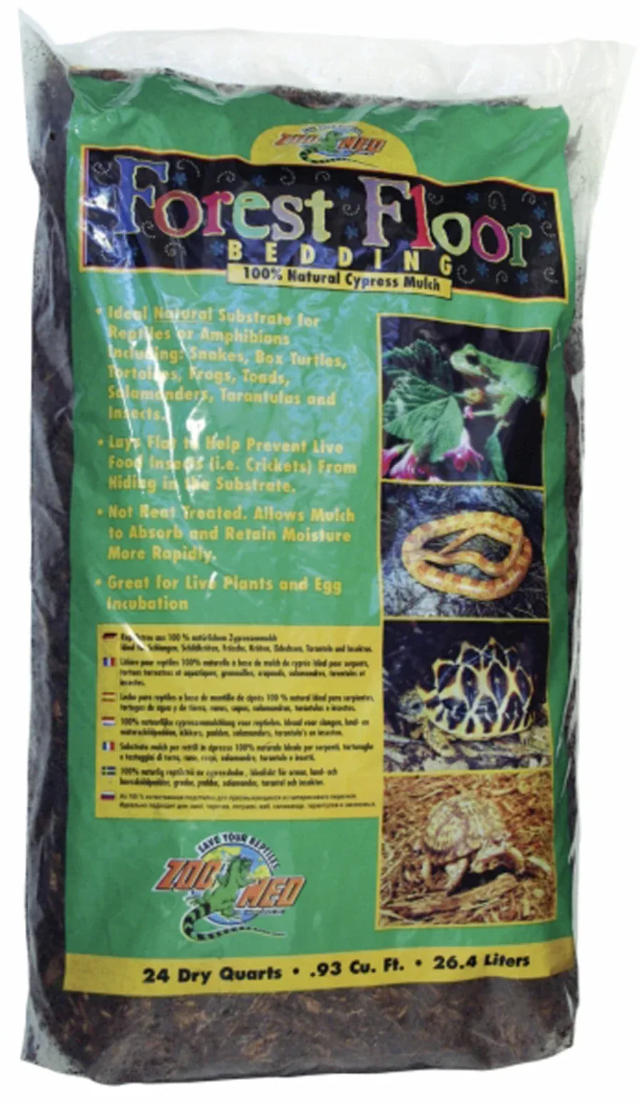 Zoo Med Forest Floor Natural Cypress Mulch Bedding Substrate, Brown, 24 qt