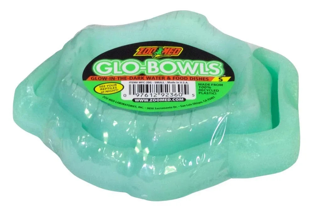 Zoo Med Glo-Bowl Glow in the Dark Combo Bowl, Green Small