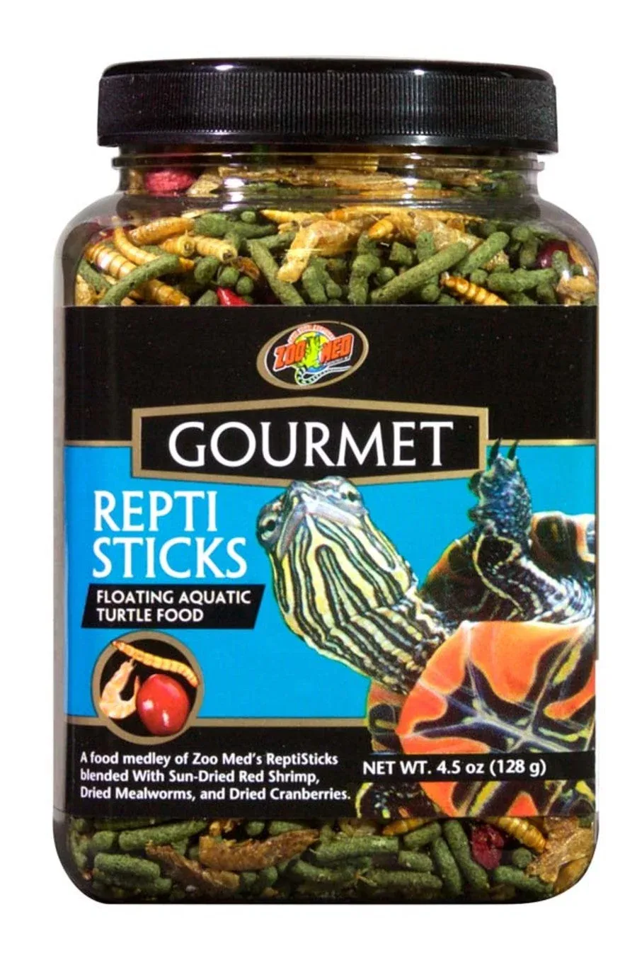 Zoo Med Gourmet Reptisticks Floating Aquatic Turtle Dry Food, 4.5 oz