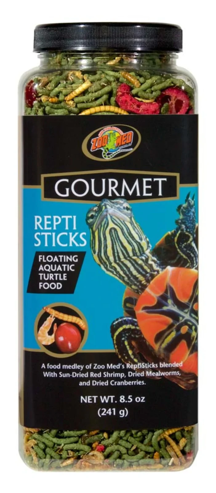 Zoo Med Gourmet Reptisticks Floating Aquatic Turtle Dry Food, 8.5 oz