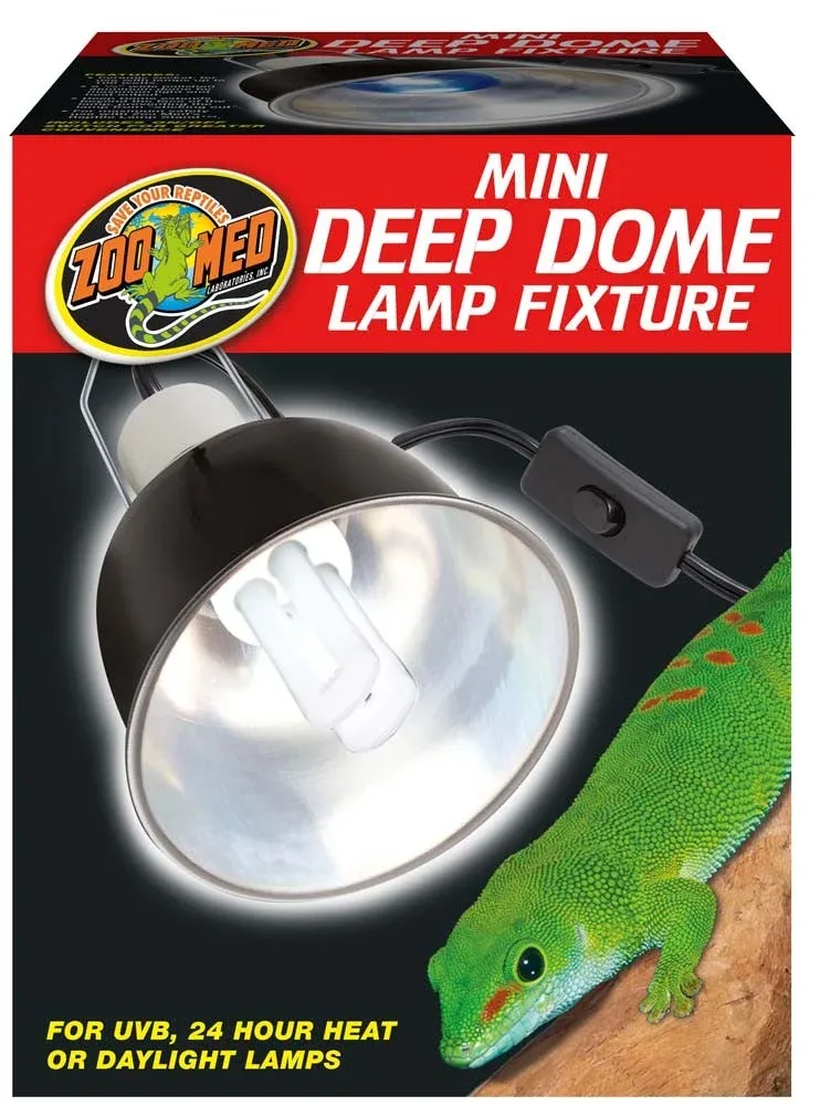 Zoo Med Mini Deep Dome Lamp Fixture, Black, 5.5 in, Mini