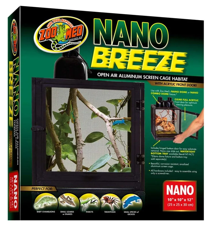 Zoo Med Nano Breeze Aluminum Screen Cage, Black Small