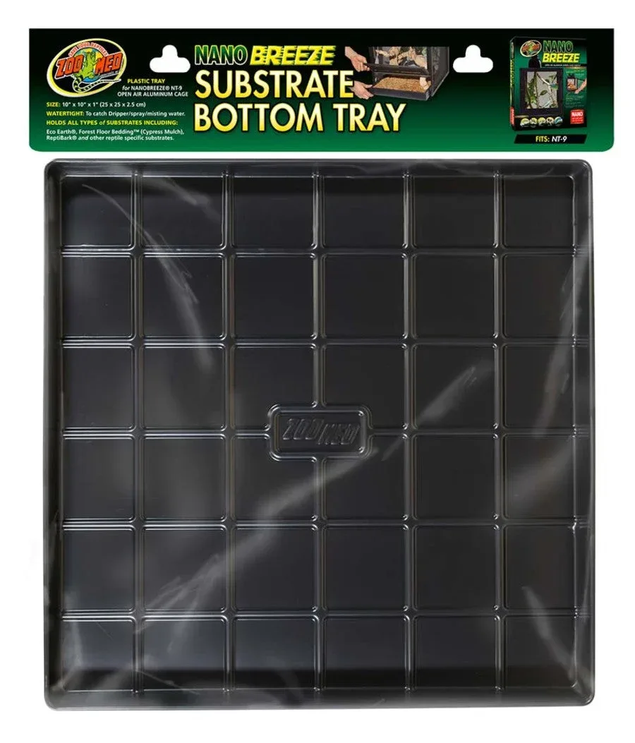 Zoo Med Nano Breeze Substrate Bottom Tray, Black, 10 in x 10 in