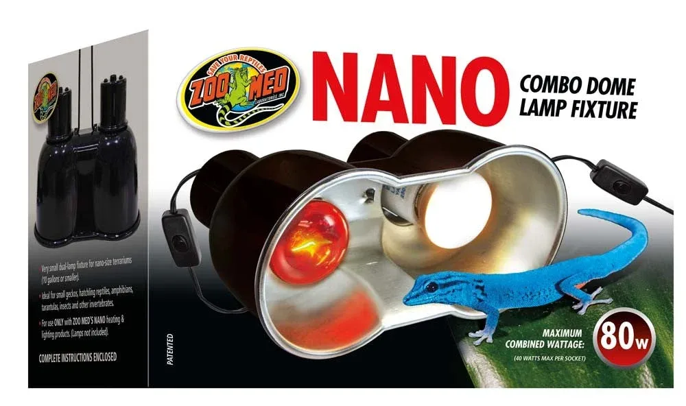 Zoo Med Nano Combo Dome Lamp Fixture, Black, 8 in x 4 in