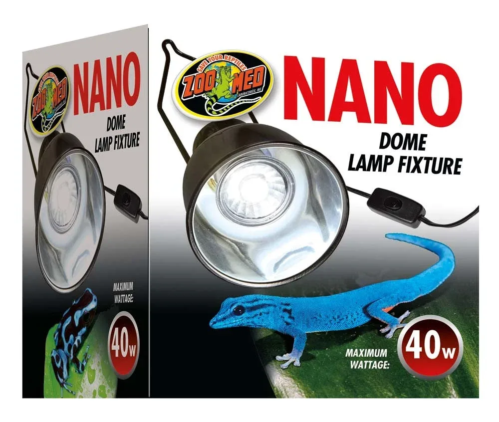 Zoo Med Nano Dome Lamp Fixture, Black, 4 in