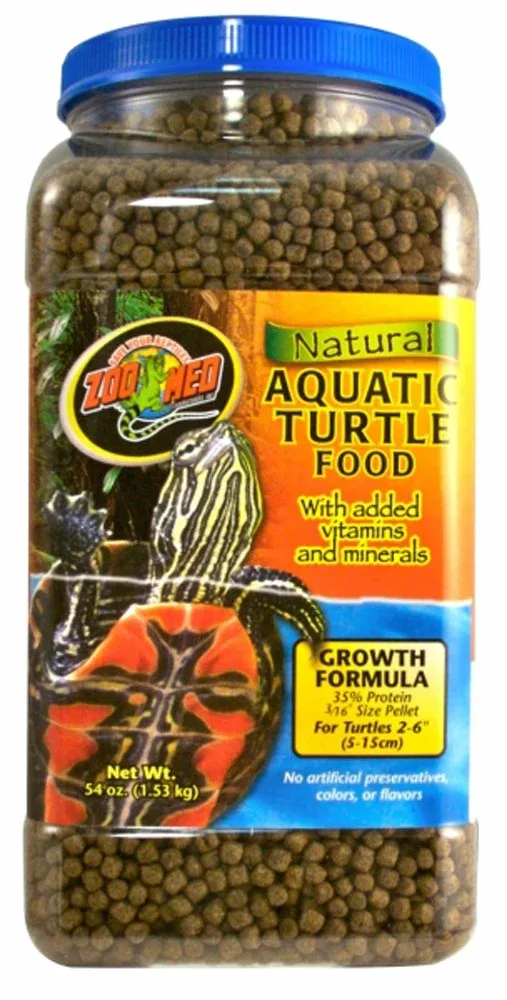 Zoo Med Natural Aquatic Turtle Food Growth Formula Dry Food, 54 oz
