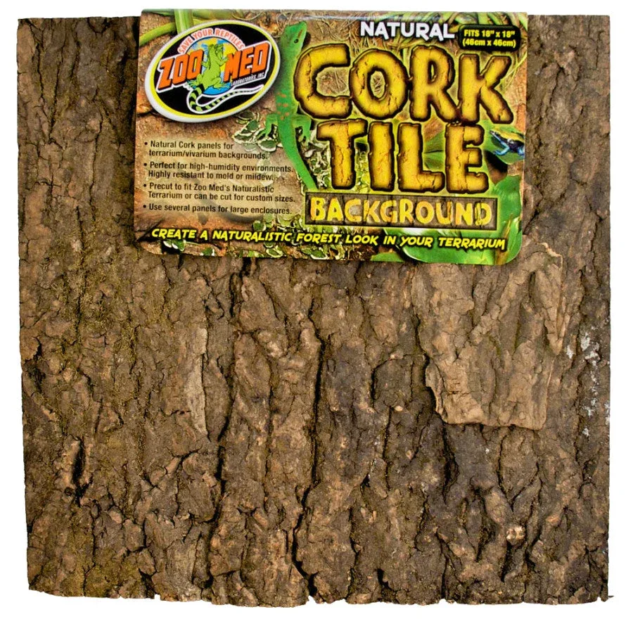 Zoo Med Natural Cork Tile Aquarium Background, Brown, 18 in x 18 in, Large