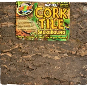 Zoo Med Natural Cork Tile Background, Brown, 12 in x 12 in, Small
