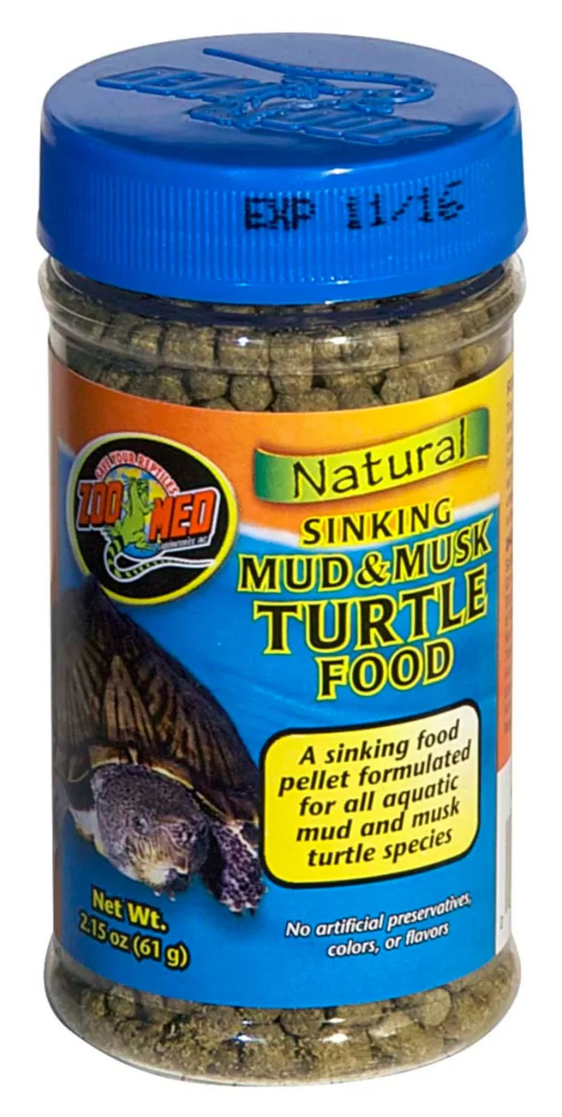 Zoo Med Natural Sinking Mud & Musk Turtle Dry Food, 2.15 oz