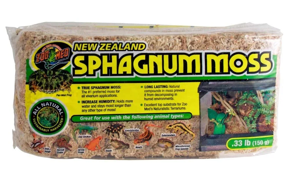 Zoo Med New Zealand Sphagnum Moss, Brown, 0.3 lb