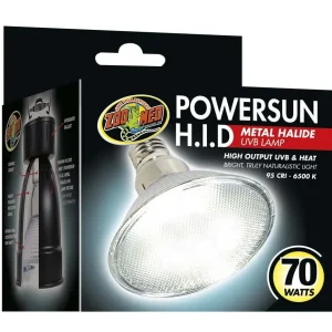 Zoo Med PowerSun H.I.D. Metal Halide UVB Lamp Silver