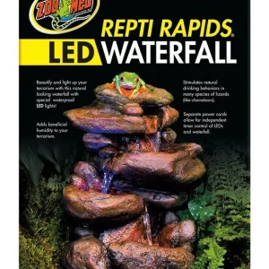 Zoo Med Repti Rapids LED Rock Waterfall, Brown Small