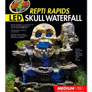 Zoo Med Repti Rapids LED Skull Waterfall Brown/Black, Medium