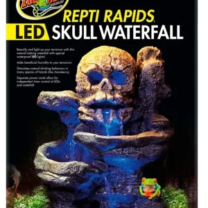 Zoo Med Repti Rapids LED Skull Waterfall Brown/Black Small