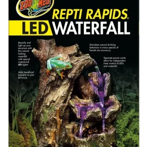 Zoo Med Repti Rapids LED Wood Waterfall, Brown Medium
