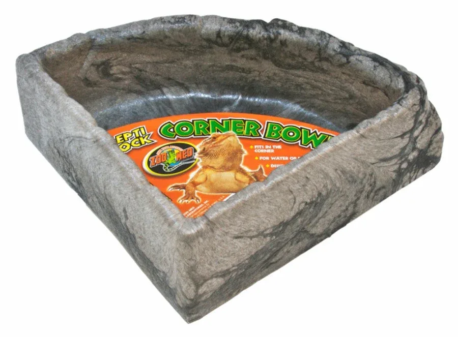 Zoo Med Repti Rock Corner Bowl Water Dish Assorted, Large