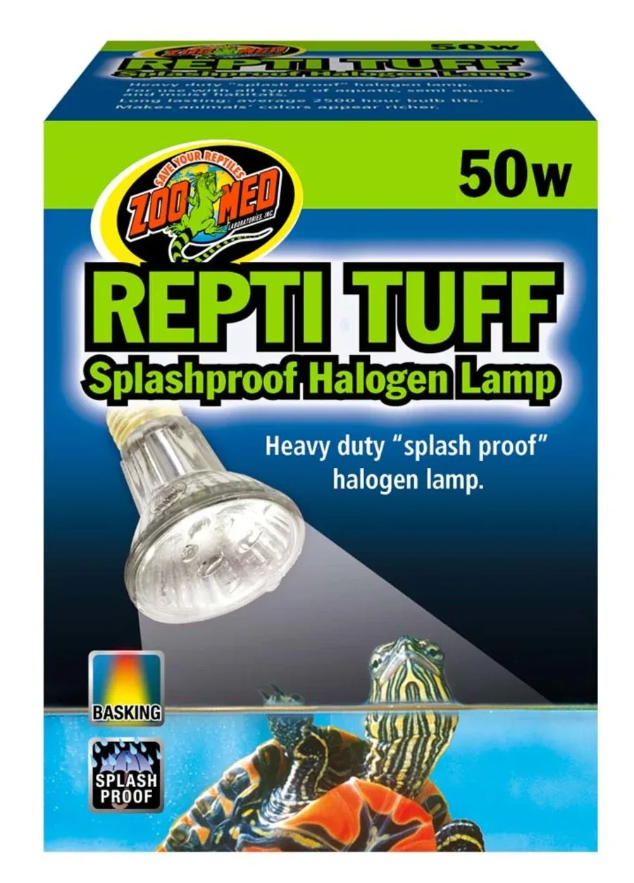 Zoo Med Repti Tuff Splashproof Halogen Lamp, White, 50W