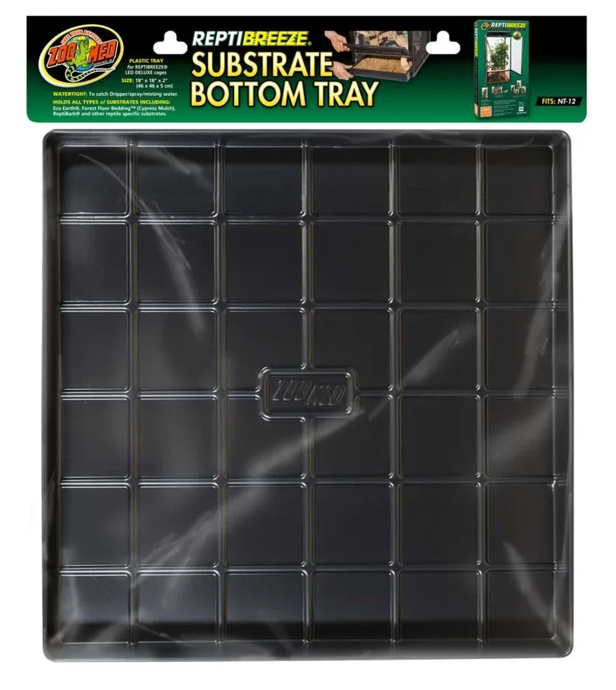 Zoo Med ReptiBreeze Substrate Bottom Tray, Black, 18 in x 18 in
