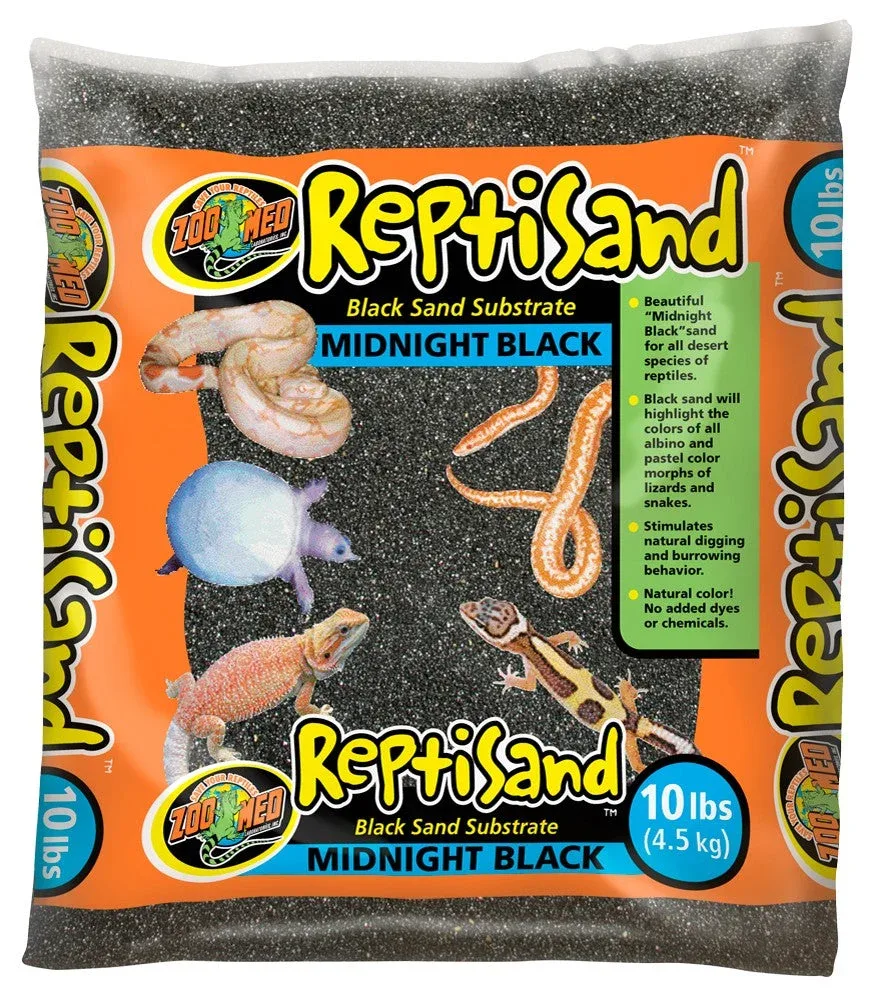 Zoo Med ReptiSand Midnight, Black, 10 lb each, Case of 3
