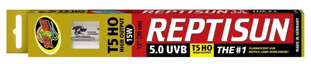 Zoo Med ReptiSun 5.0 UVB T5 HO High Output Linear Lamp, White, 12 in