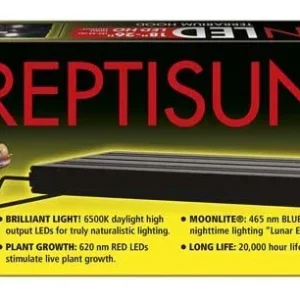 Zoo Med ReptiSun LED Terrarium Hood, Black, 18 in, 26 in