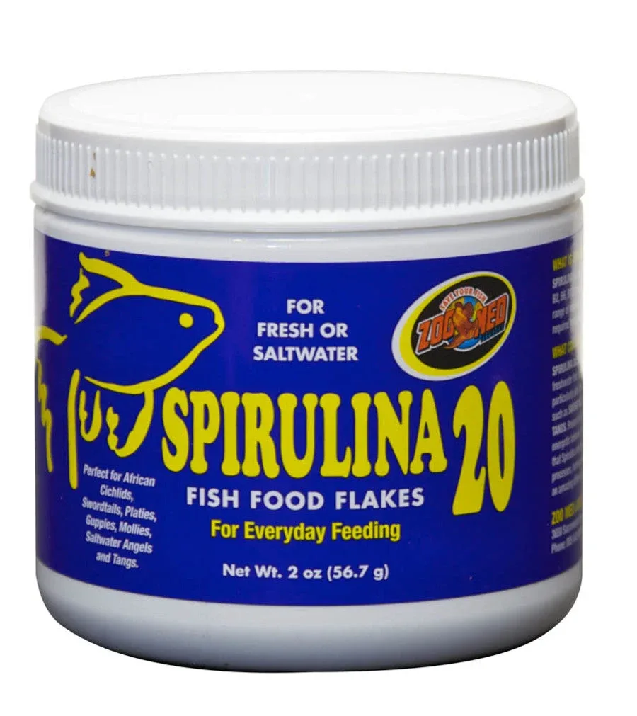 Zoo Med Spirulina 20 Flakes Fish Food, 2 oz