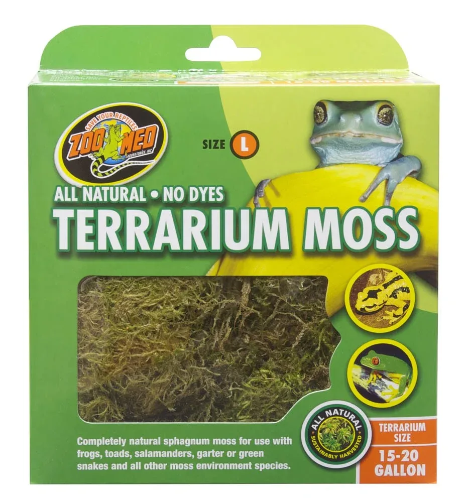 Zoo Med Terrarium Moss Substrate, Green 15/20 gal, Large