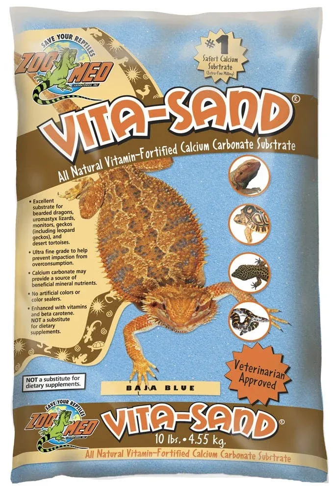 Zoo Med Vita-Sand Substrate Blue, 10 lb each, Case of 3