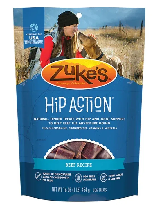Zukes Hip Action Beef Dog Treats 1Lb