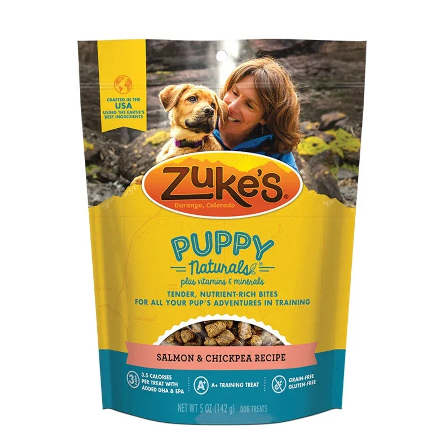 Zukes Puppy Naturals Grain Free Salmon And Chickpea Dog Treats 5oz. - Image 2
