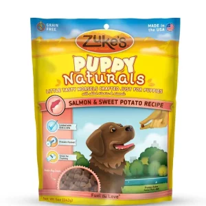 Zukes Puppy Naturals Grain Free Salmon And Chickpea Dog Treats 5oz.