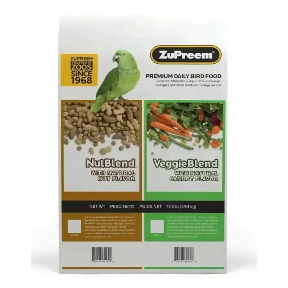 ZuPreem Bird VeggieBlend with Natural Flavor Pelleted Food for Parrots and Conures 17.5 lb