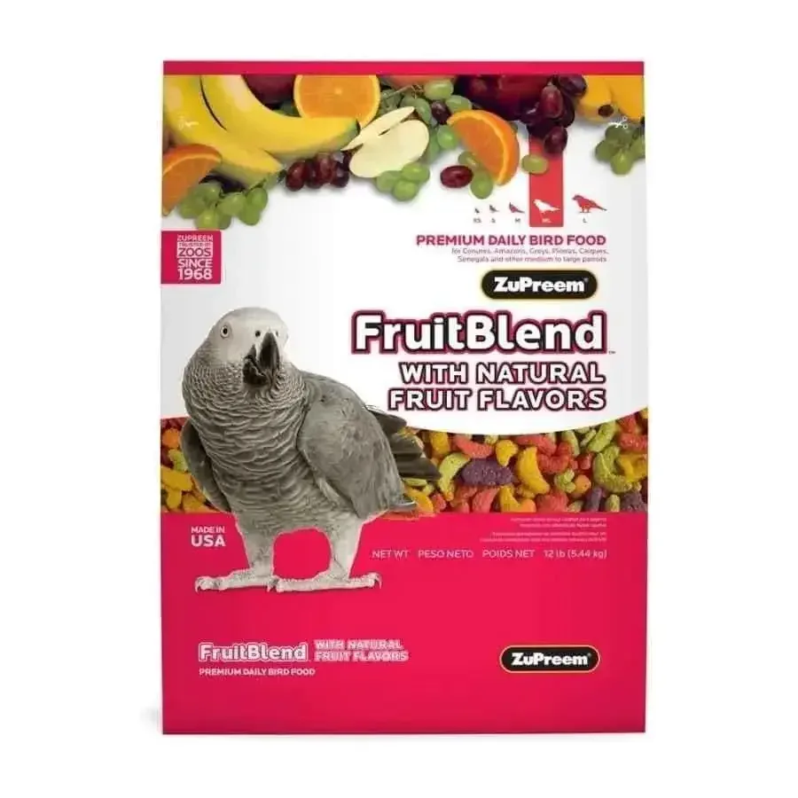 ZuPreem FruitBlend with Natural Flavor Pelleted Bird Food for Parrots and Conures