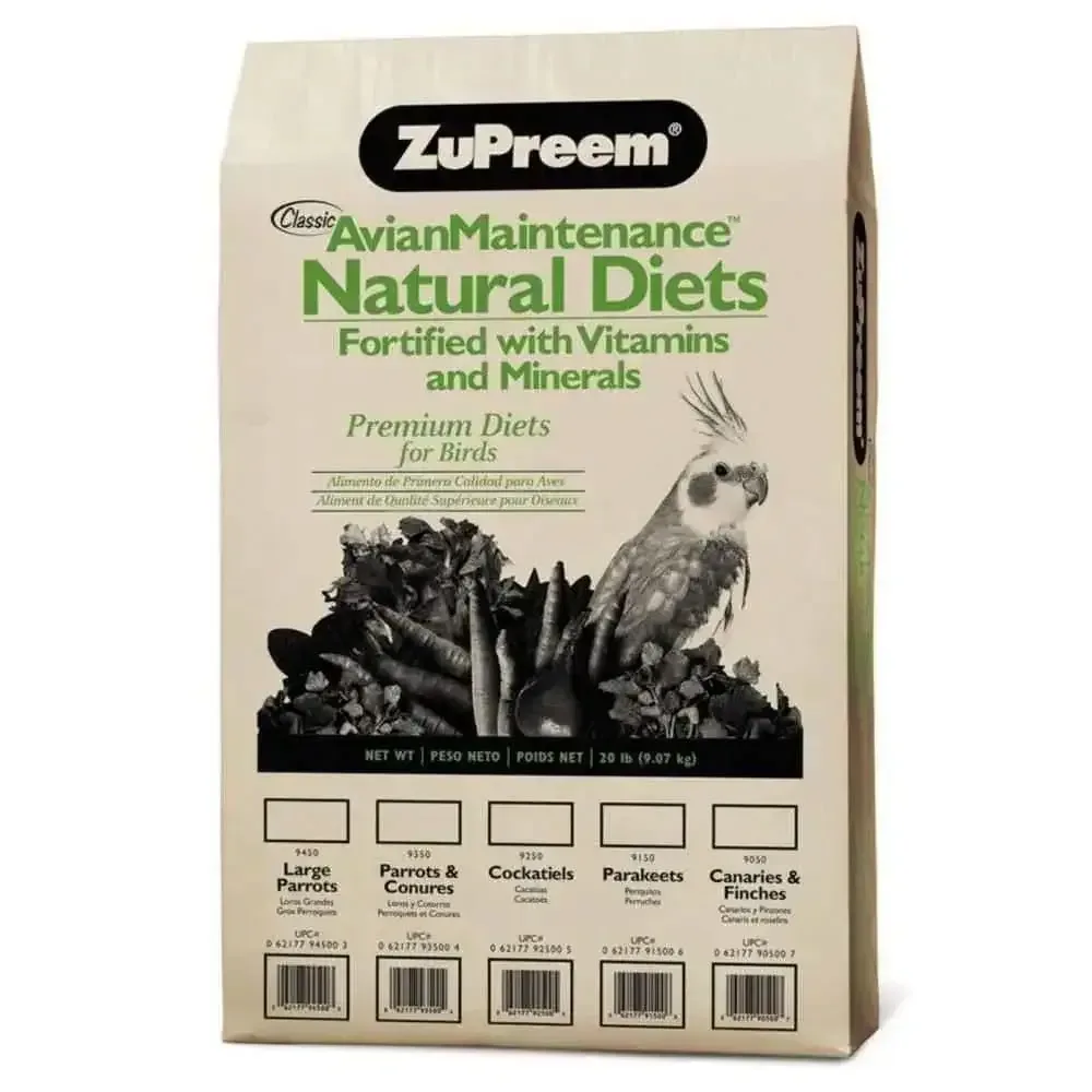ZuPreem Natural Pelleted Bird Food for Cockatiels 1ea/20 lb